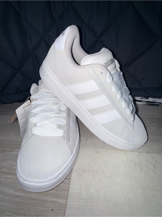 adidas Shoes - Adidas Grand Court Alpha 00s Women’s 7.5 White/Gray Suede Sneakers NWT